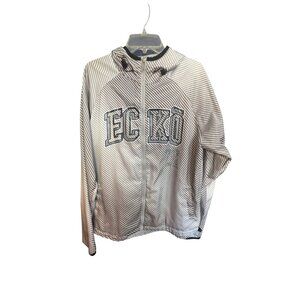 Ecko Unltd. Mens Striped Full-Zip Hoodie‎ Jacket Large Polyester/Spandex